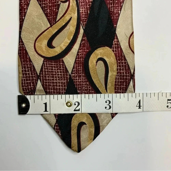 2/$30 ROBERT TALBOTT Burgundy Paisley Silk Tie & Pocket Square - Picture 11 of 16